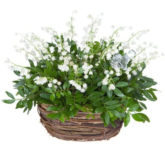Basket of Lily of Valley in Greenery