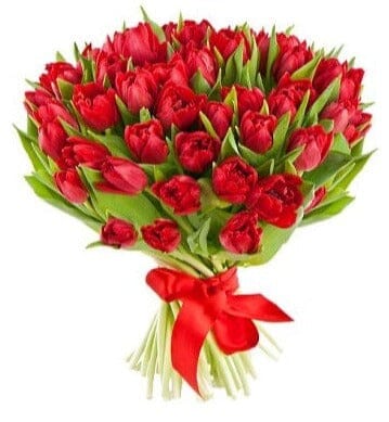 Double Red Tulips Bouquet