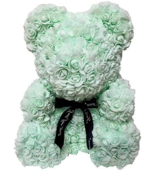 Green Flower Foam Forever Rose Teddy Bear