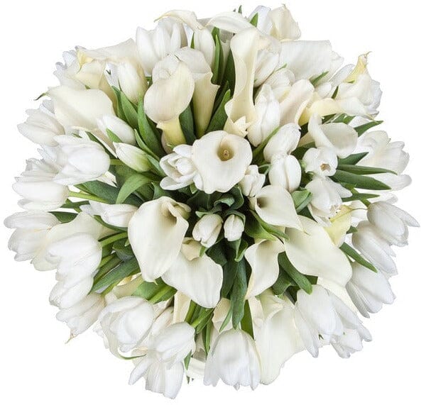 Tulips and White Calla Lily Bouquet