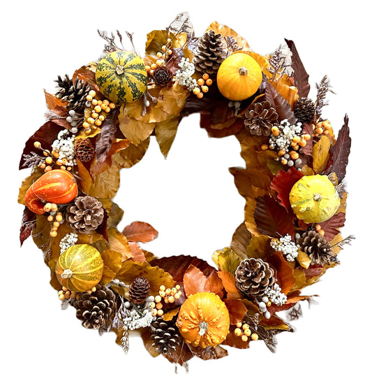 Autumn Wreath with Pumpkins
