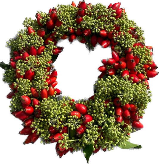 Autumn Wreath with Red and Green Berry