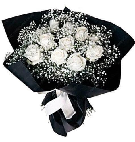 Black and White Gypsophila Bouquet