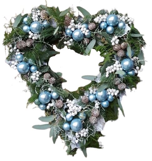 Blue Heart Door Wreath