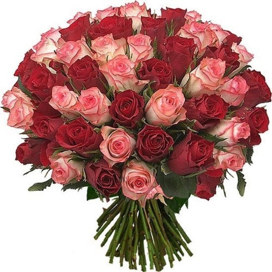 Bouquet of Blush and Red Roses