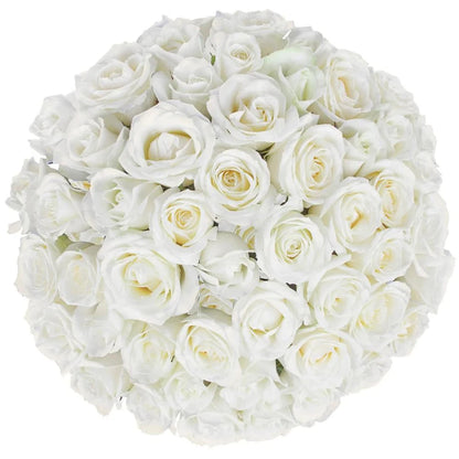 Bouquet of Pure White Roses