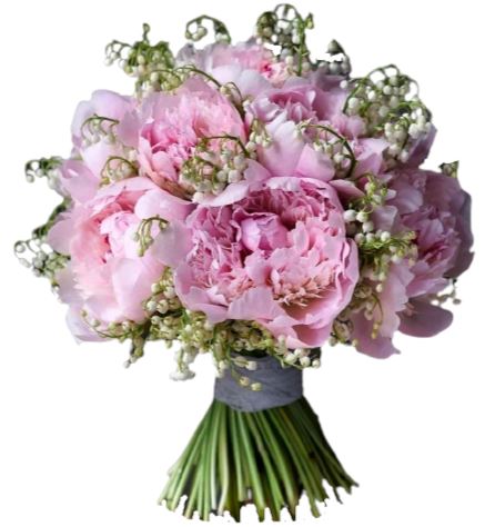 Bridal Bouquet of Peonies and Lili of Valley
