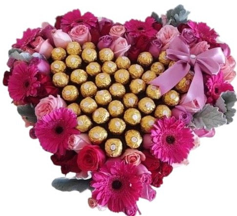 Chocolate Heart in Bloom Box