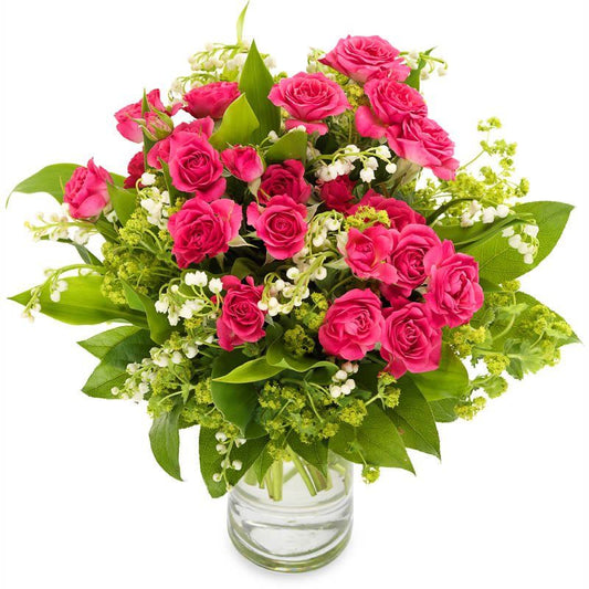 Classic Lily with Pink Spray Roses Bouquet