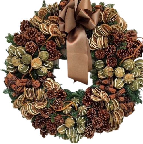 Cones and Dried Fruits Christmas Wreath