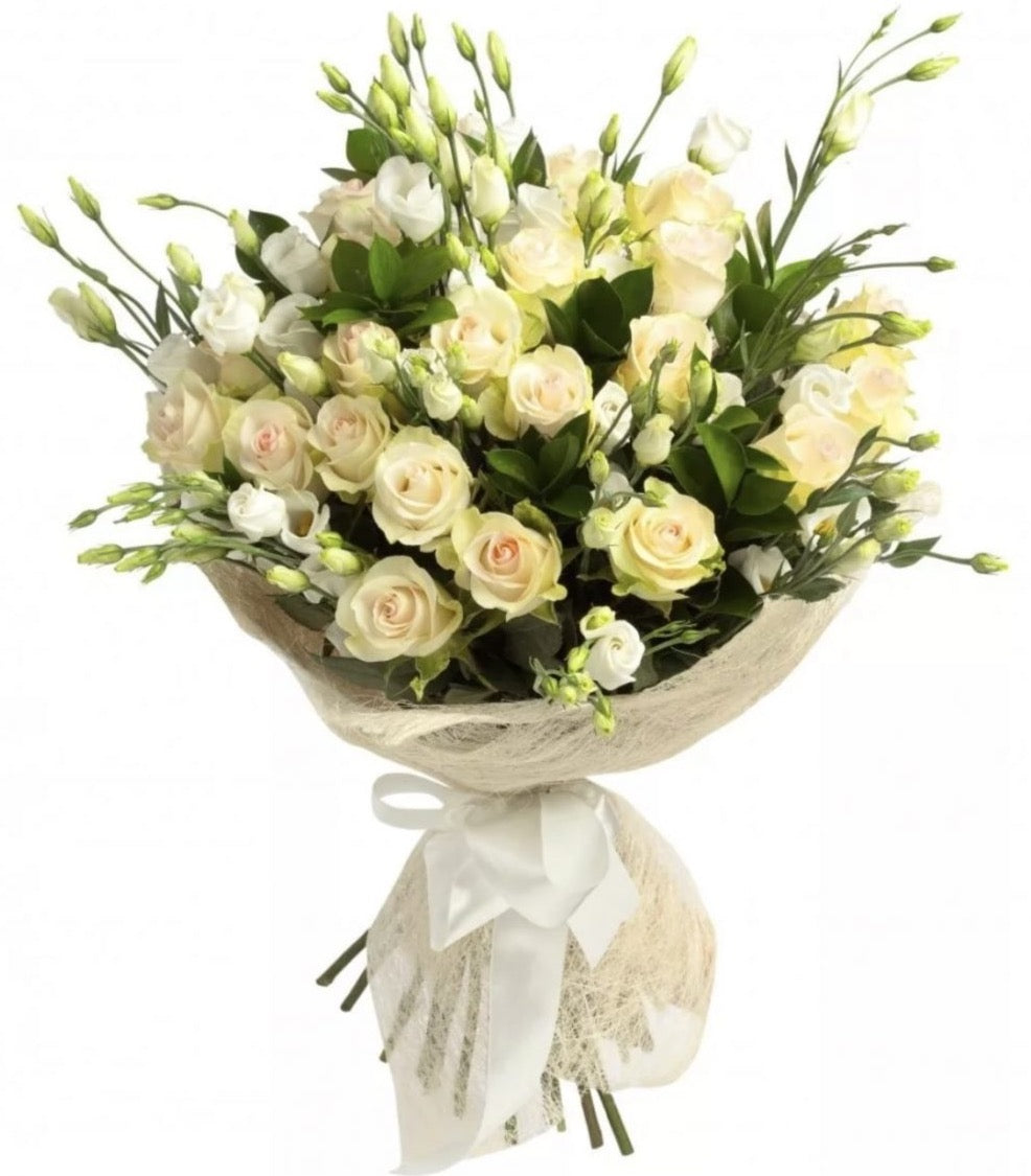 Cream and White Lisianthus Bouquet