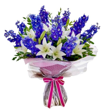 Delphinium and Lily Bouquet
