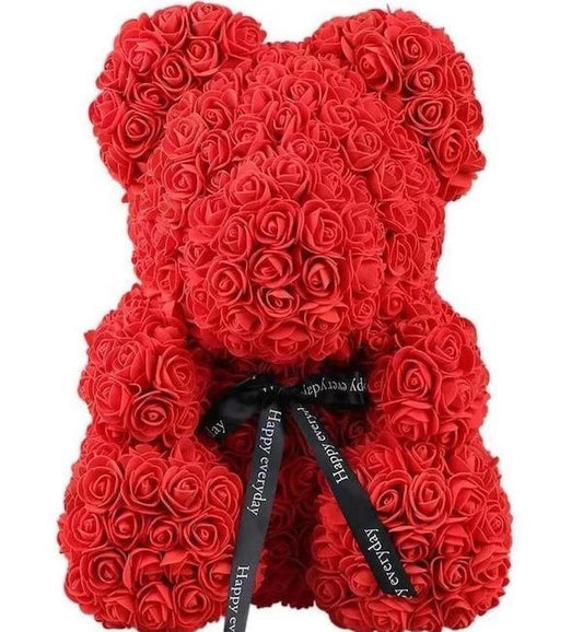 Foam Red Rose Flower Teddy Bear