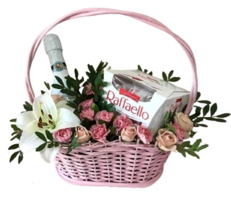 Gift Basket for Her with Flowers