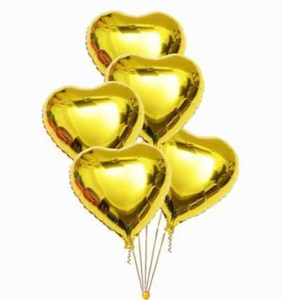 Gold Hearts Gift Balloons