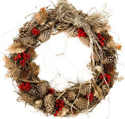 Gold Wreath with Red Berry