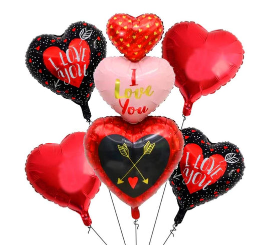 Hearts Helium Balloons Bouquet