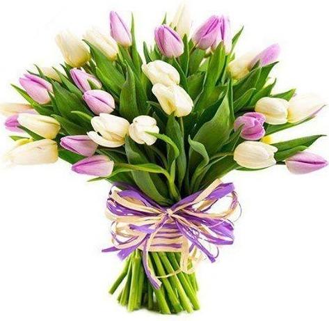 Lavender and White Tulips Bouquet