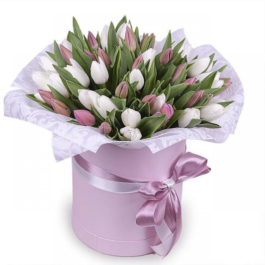 Lavender and White Tulips Box