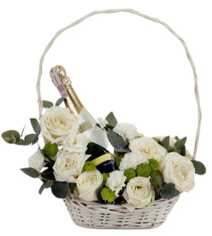 Luxury White Hamper with Roses