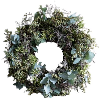 Natural Green Door Wreath