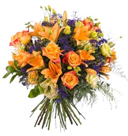 Orange Lily with Purple Accent Bouquet