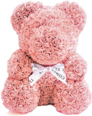 Peach Rose Flower Teddy Bear