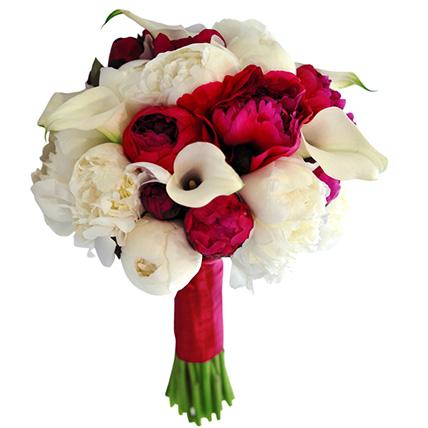 Peonies and Calla Lily Wedding Bouquet
