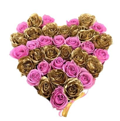 Pink and Gold Roses Box