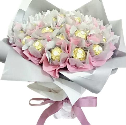 Pink and Silver Candy Bouquet