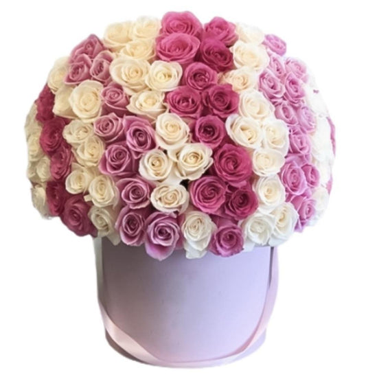 Pink and White Roses Box