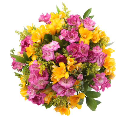 Pink and Yellow Freesia Bouquet
