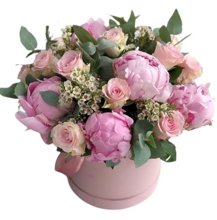 Pink Roses and Peony Box