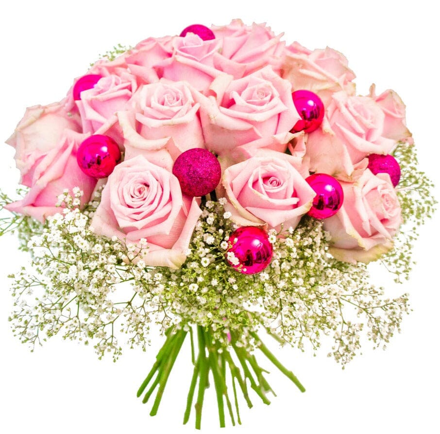 Pink Roses with Baubles Bouquet