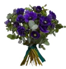 Purple Anemone with Greenery Bouquet