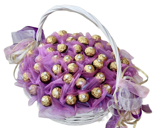 Purple Chocolate Basket Arrangement