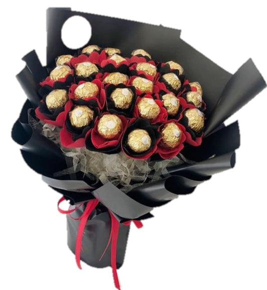 Red and Black Bouquet of Chocolates