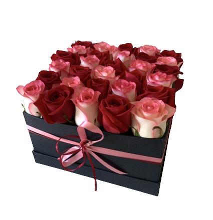 Red and Blush Roses Box