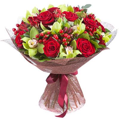 Red and Green Flower Bouquet