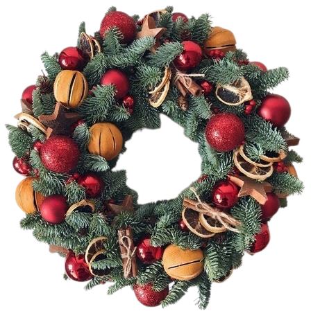 Red and Orange Christmas Wreath
