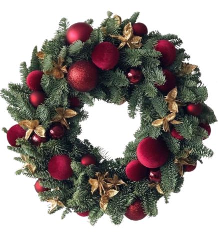 Red Charm Christmas Wreath