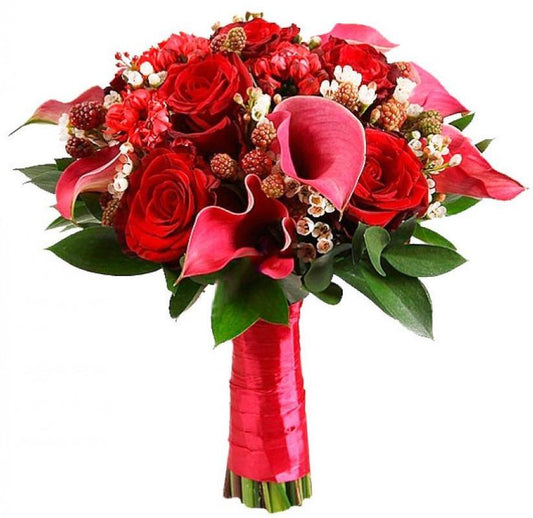 Red Colors Wedding Bouquet