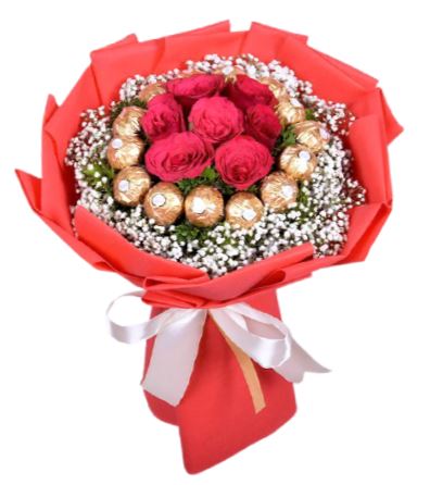 Red Roses and Chocolates Bouquet