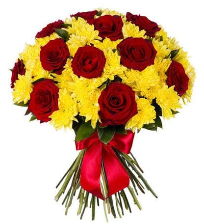 Red Roses and Chrysanthemum Bouquet