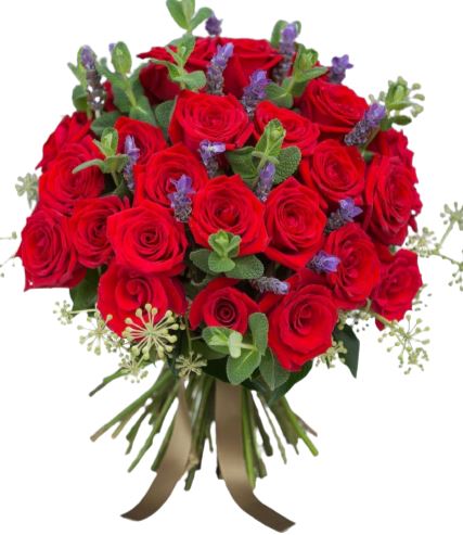 Red Roses and Veronica Bouquet