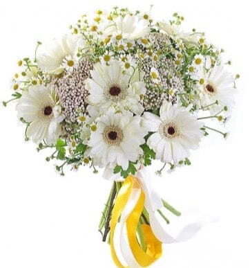 Rice Flowers and Daisy Bouquet
