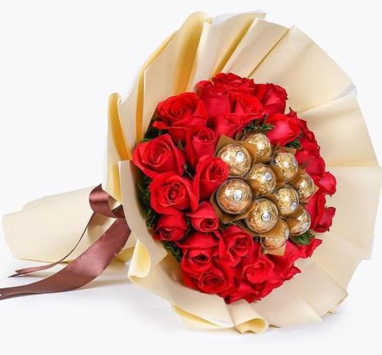 Romantic Roses and Chocolates Bouquet