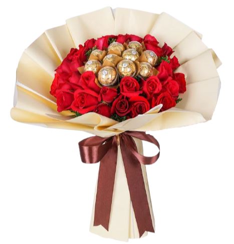 Romantic Roses and Chocolates Bouquet