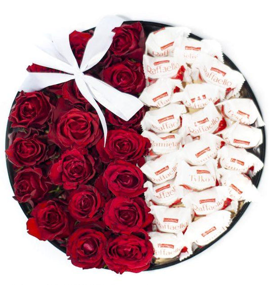 Roses with Chocolates Elegant Box