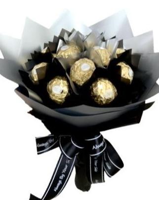 Silver and Black Candy Bouquet
